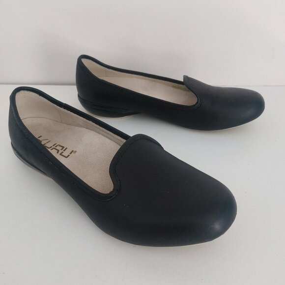 KURU Black Leather Comfort Flats Size 8.5 TRINA Work Shoes Cushioned Stylish EUC - Picture 12 of 12